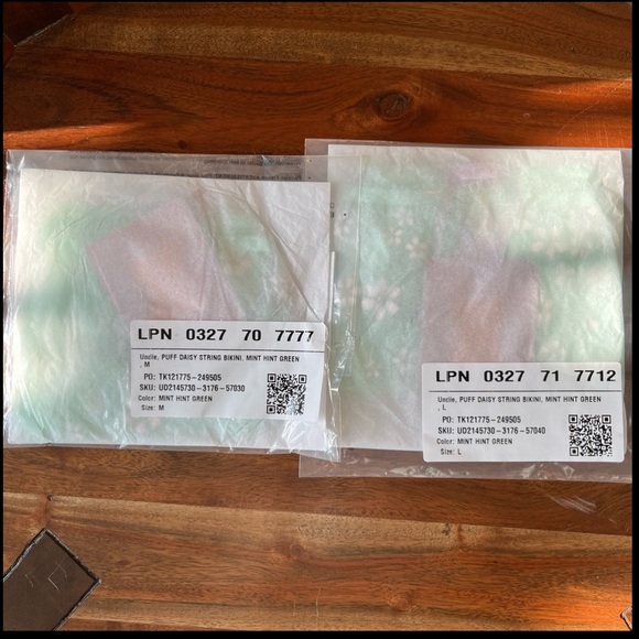 Savage X Fenty Mint Hint Green Puff Daisy Unlined Bustier Set with Bikini Panty - Picture 14 of 16